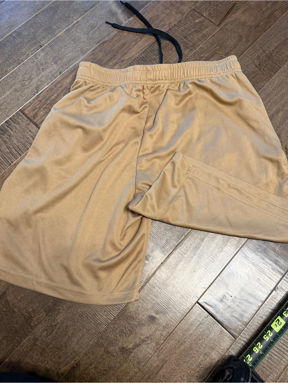 Amazon Men’s Athletic Drawstring Shorts - Tan with Black Tie